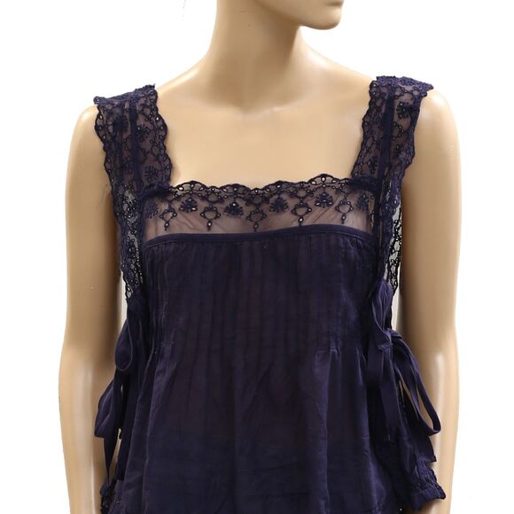 Intimately Free People Hey Lover Cami Blouse Top Embroidered Lace L NEW 284689 - Picture 6 of 9